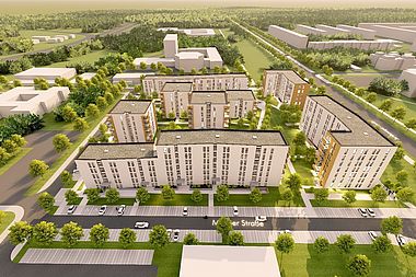 Bild zu Noch zu errichtende 2-Zimmer-Wohnung mit Tageslichtbad und Südbalkon in Rostock-Lichtenhagen
