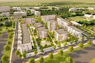 Bild zu Noch zu errichtende 3-Zimmer-Wohnung mit Süd-/Ostbalkon und Badewanne in Rostock-Lichtenhagen