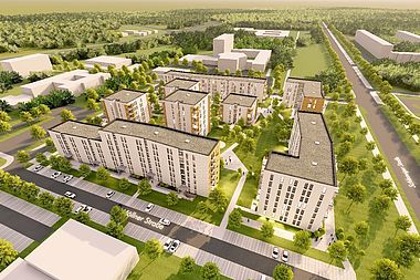 Bild zu Noch zu errichtende 2-Zimmer-Wohnung in Rostock-Lichtenhagen mit offener Küche & Südbalkon
