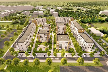 Bild zu Noch zu errichtende 2-Zimmer-Wohnung in Rostock-Lichtenhagen mit offener Küche & Westterrasse