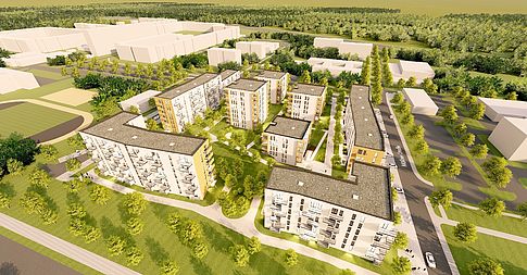 Bild zu Noch zu errichtende 2-Zimmer-Wohnung mit offener Küche in Rostock-Lichtenhagen