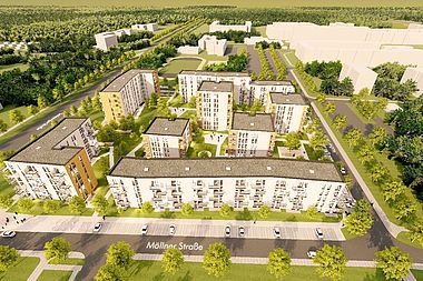 Bild zu Noch zu errichtende 2-Zimmer-Wohnung mit Südbalkon in Rostock-Lichtenhagen